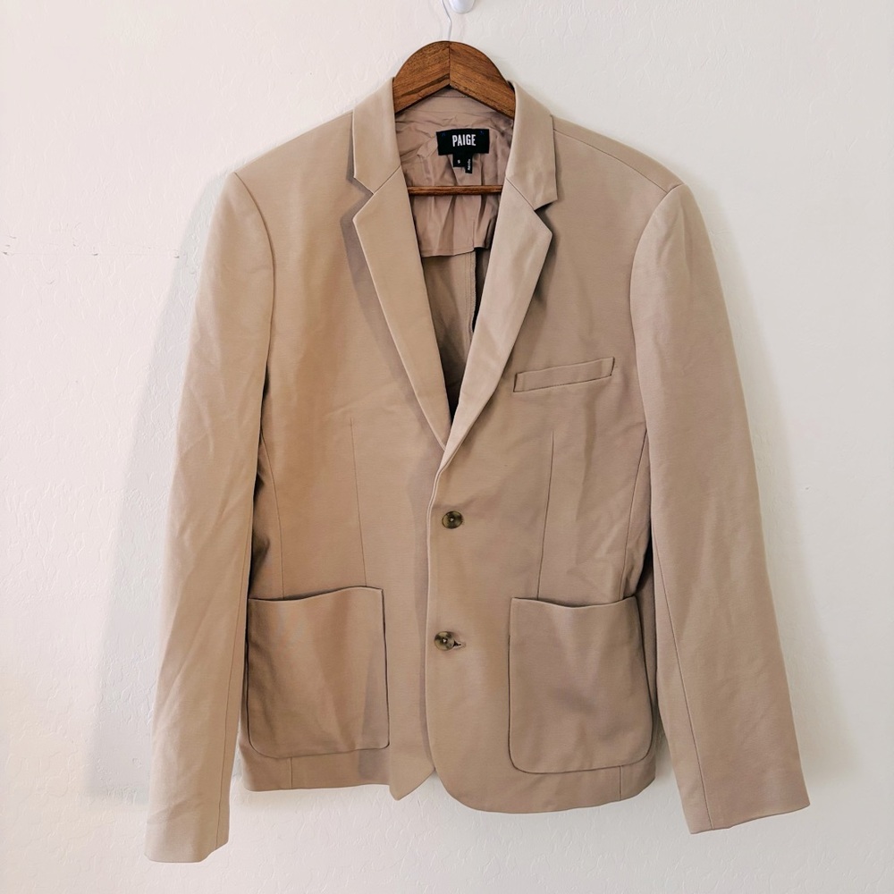 PAIGE Beige Tan Blazer Small Stretchy Women’s Nylon Spandex M830374-6982‎